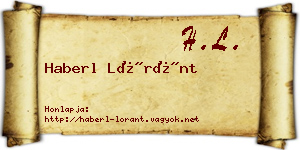 Haberl Lóránt névjegykártya